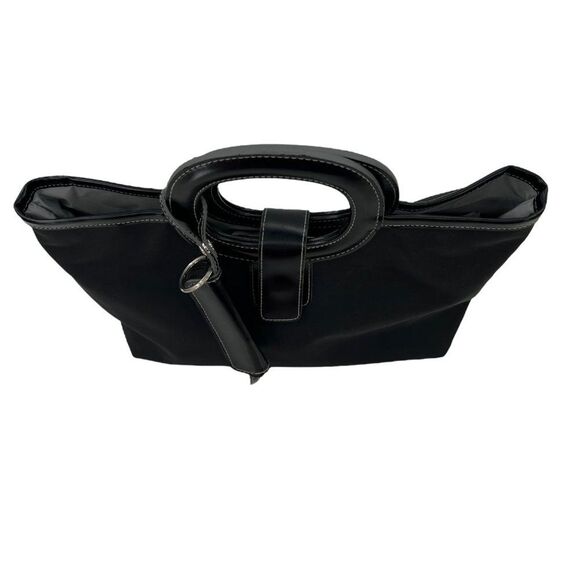 ESTÉE Lauder Black Satchel/Tote Bag with Matching Make-up/Lip Stick Case Fob - Picture 7 of 16